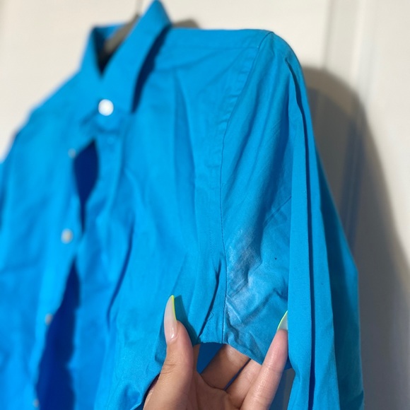 Men’s 1MX EXPRESS *Extra Slim Fit Blue Dress Shirt - Picture 2 of 8